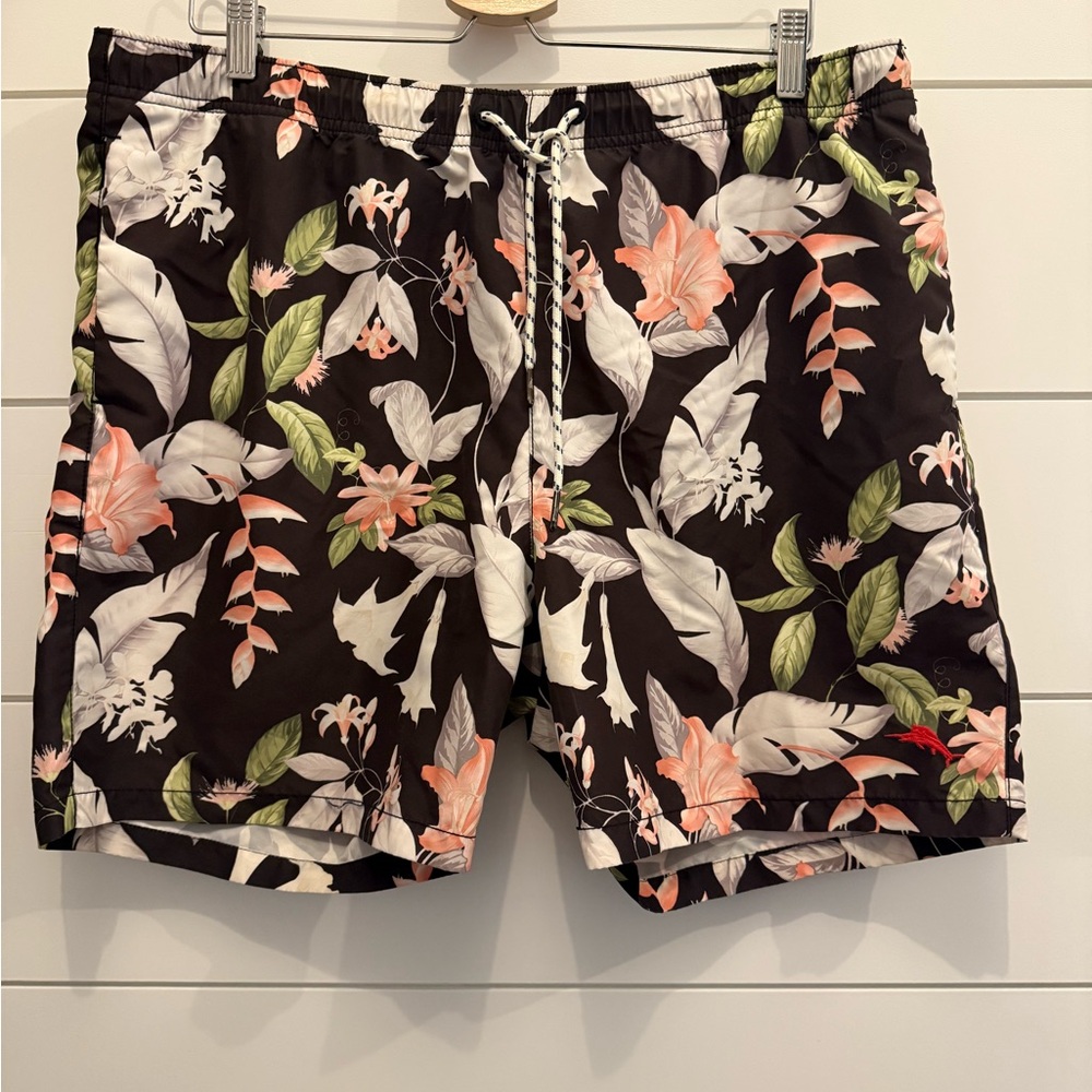 Tommy Bahama Floral Black Swim Shorts